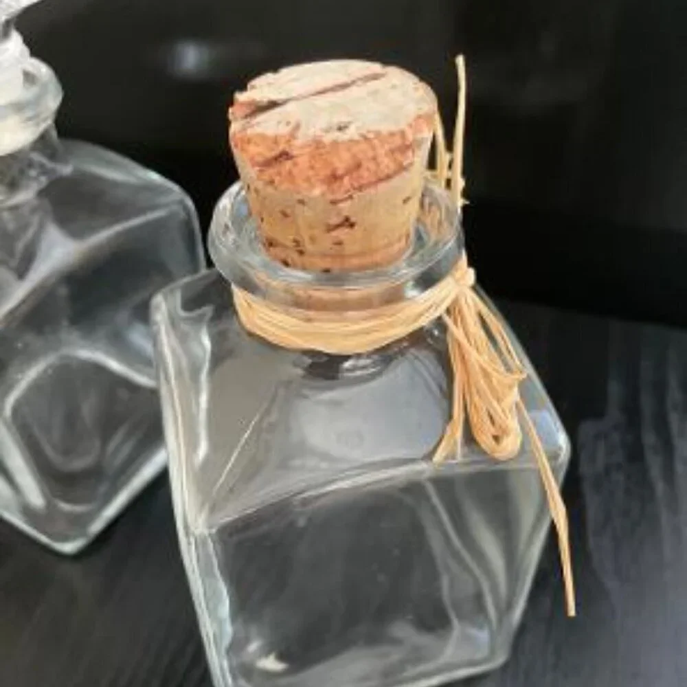 Medium Sized Glass Container. Cork Stopper